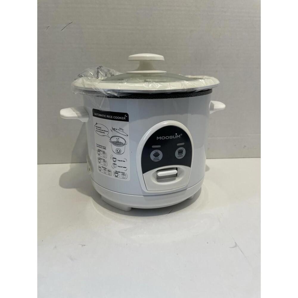 Moosum 3-Cup Uncooked Rice Cooker Small & Food Steamer